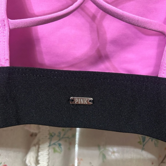 Pink Sport Victoria’s Secret Strappy Back Sports Bra XS - Picture 2 of 4